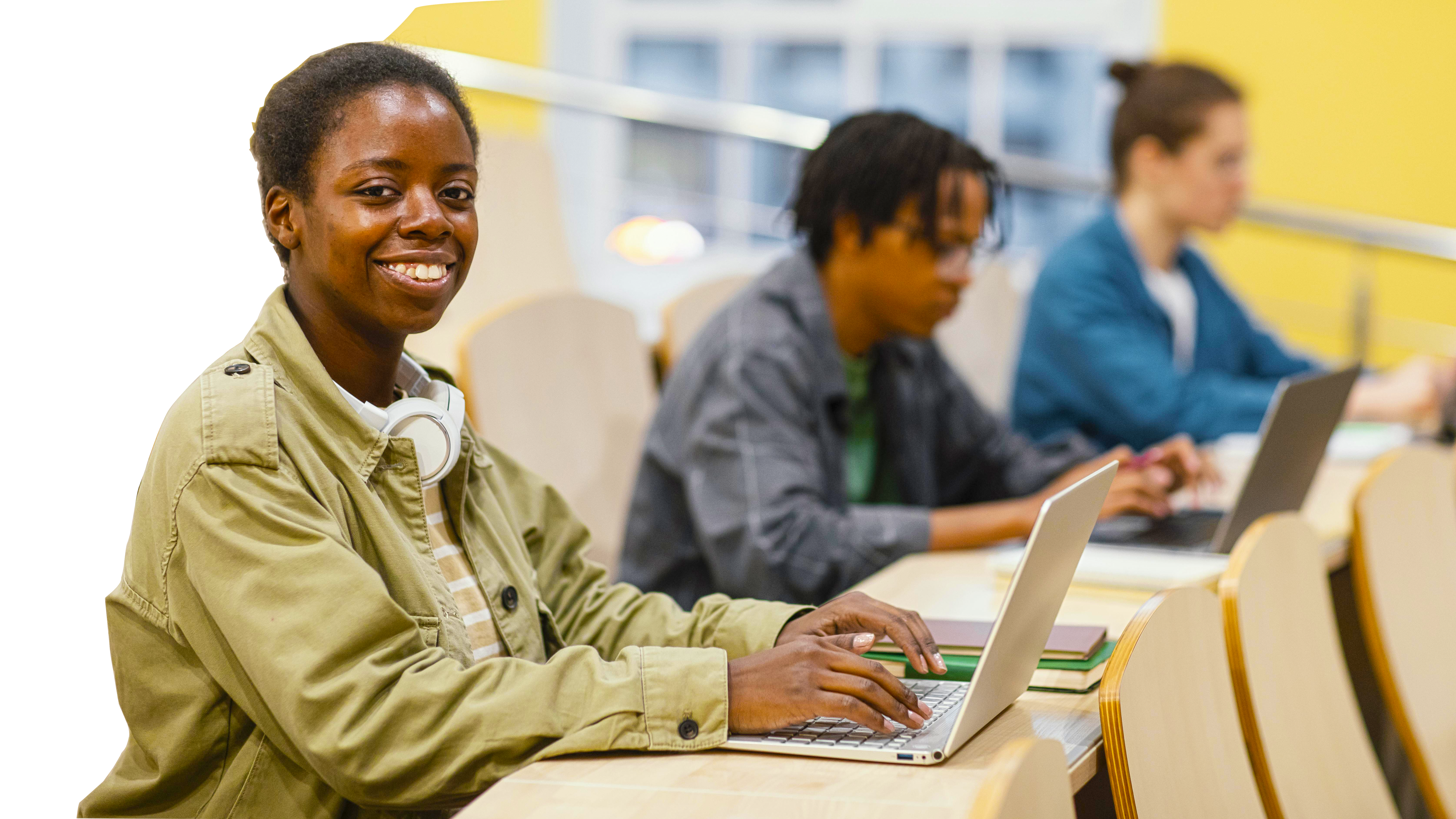 Person studying online